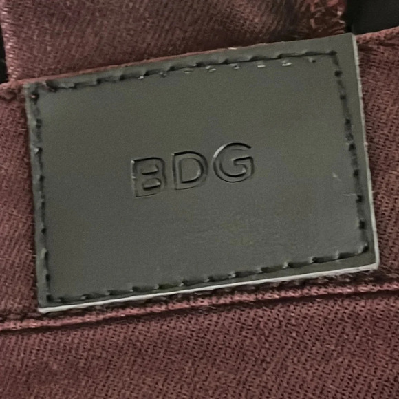 BDG Mid Rise Twig Ankle Embroidered Jeans in Burgundy - Size 30 - Picture 7 of 8